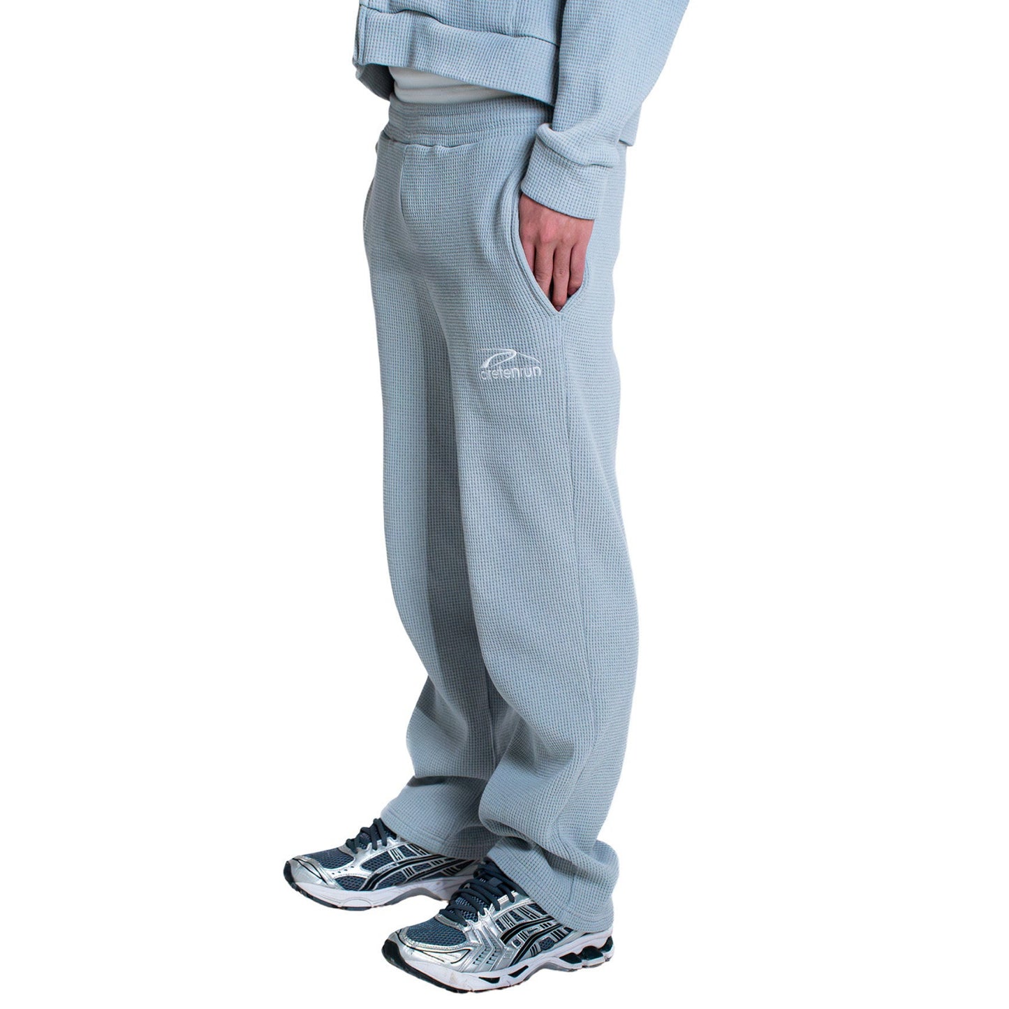 Essential Waffle Knit Pants - Grey
