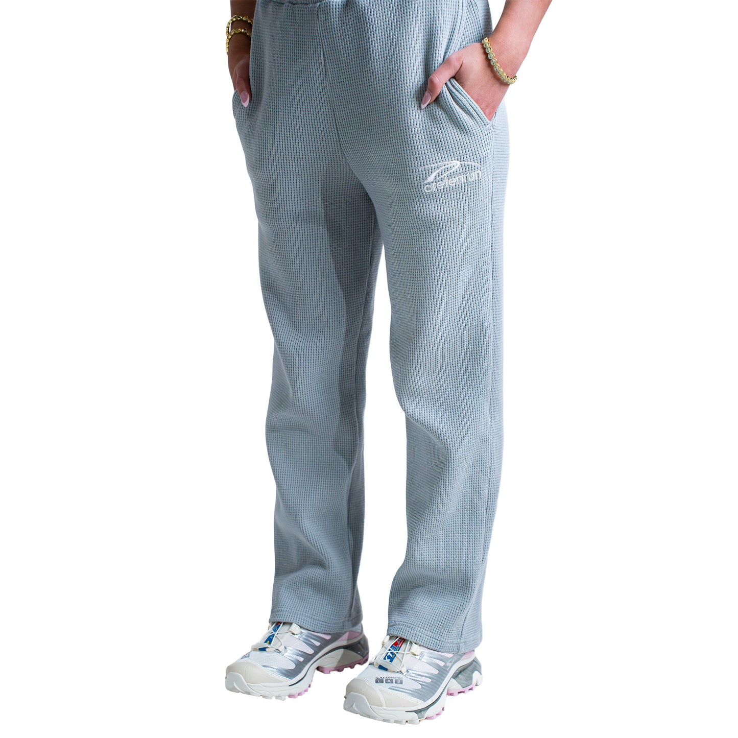 Essential Waffle Knit Pants - Grey